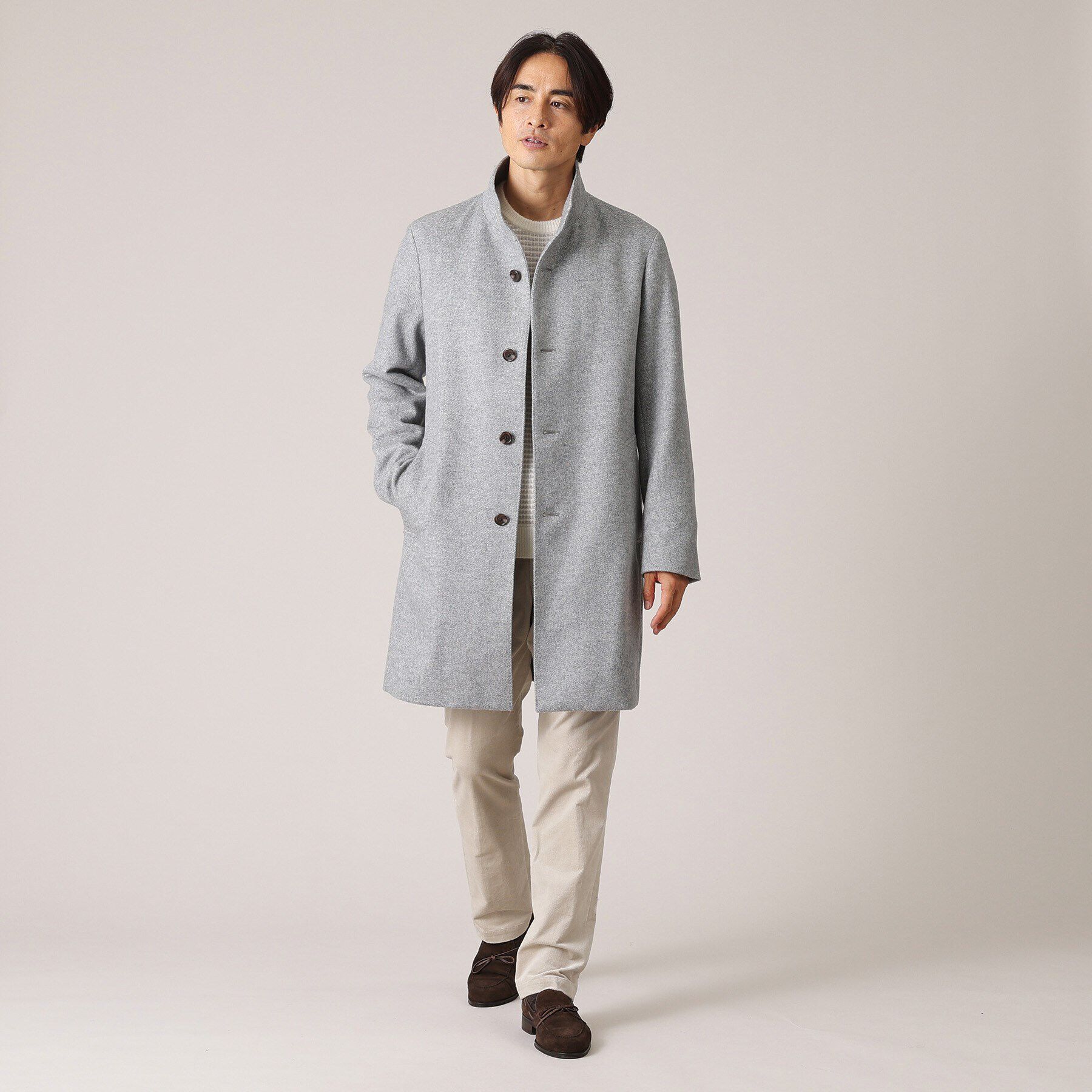 TAKEO KIKUCHI「【ウールカシミヤブレンド】ビーバー調 スタンドカラー コート」|その他|