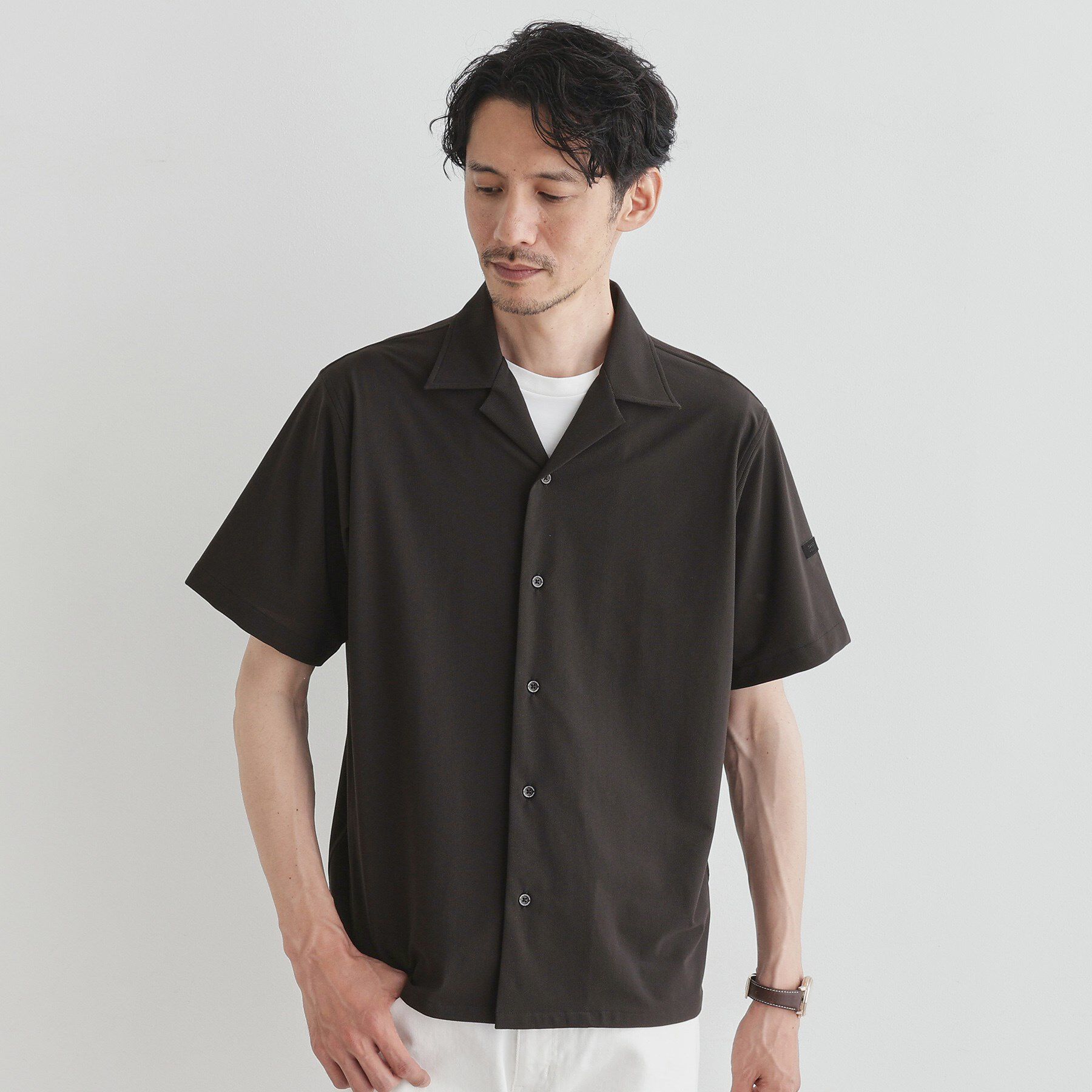 TAKEO KIKUCHI「【COOL CITY WEAR】エアートール オープンカラーシャツ /接触冷感・通気性」|シャツ・ブラウス|