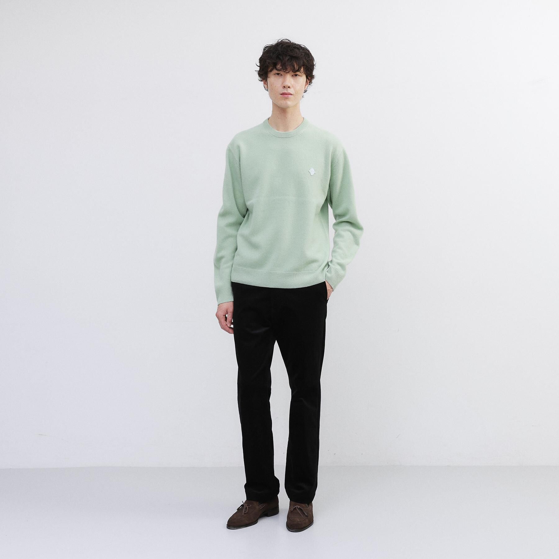 TAKEO KIKUCHI「【Air Palette Knit】ワンポイント カラーニット プルオーバー」|ニット・セーター|