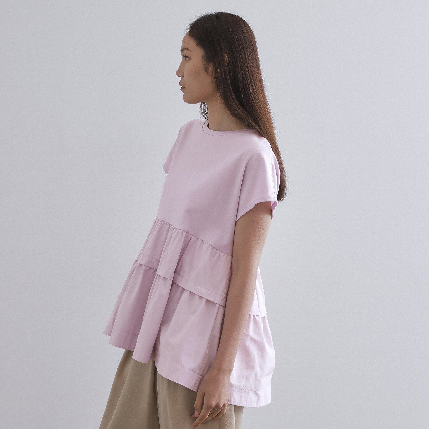OPAQUE.CLIP「ドッキングティアードトップス【洗濯機洗い可】」|Tシャツ・カットソー|