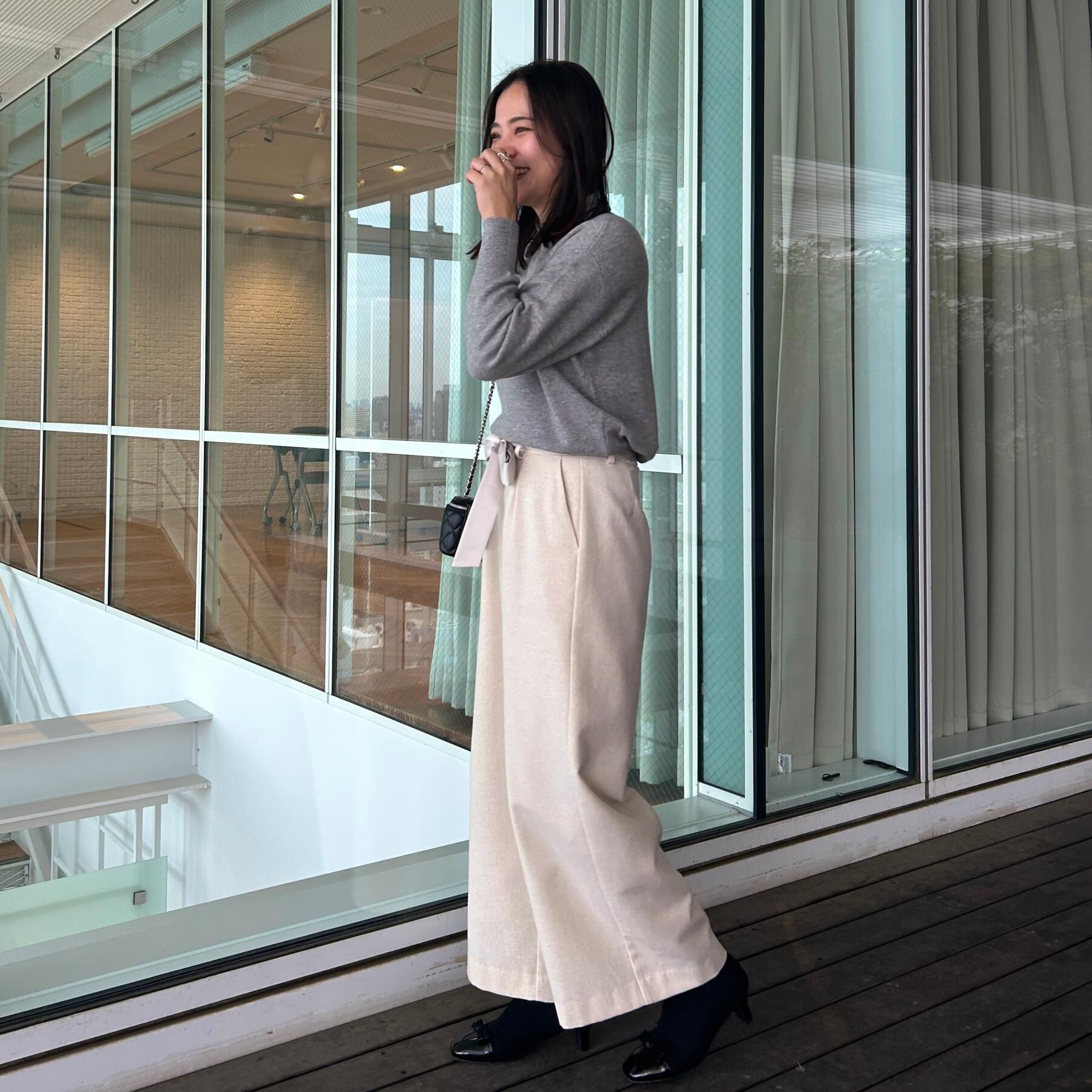 Couture broach「【上品華やか・通勤】ラメツイード ワイドパンツ」|その他|