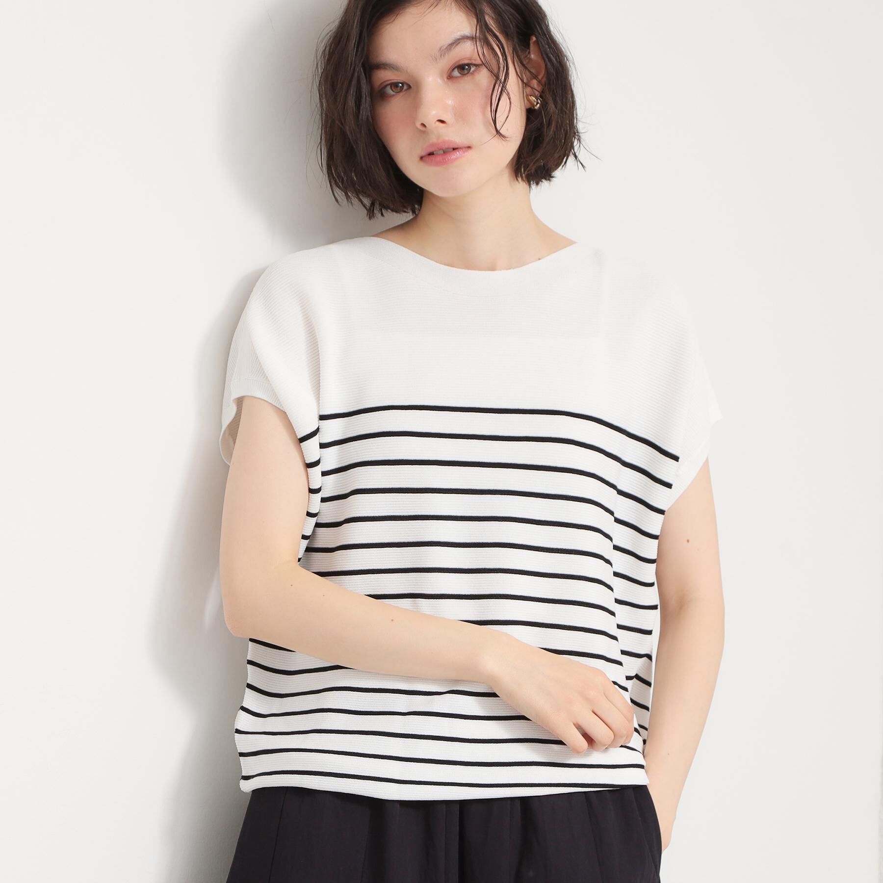 THE SHOP TK「【6色展開】さらさらフレンチニット【毛玉になりにくい/洗濯機OK】」|ニット・セーター|オフホワイト(303