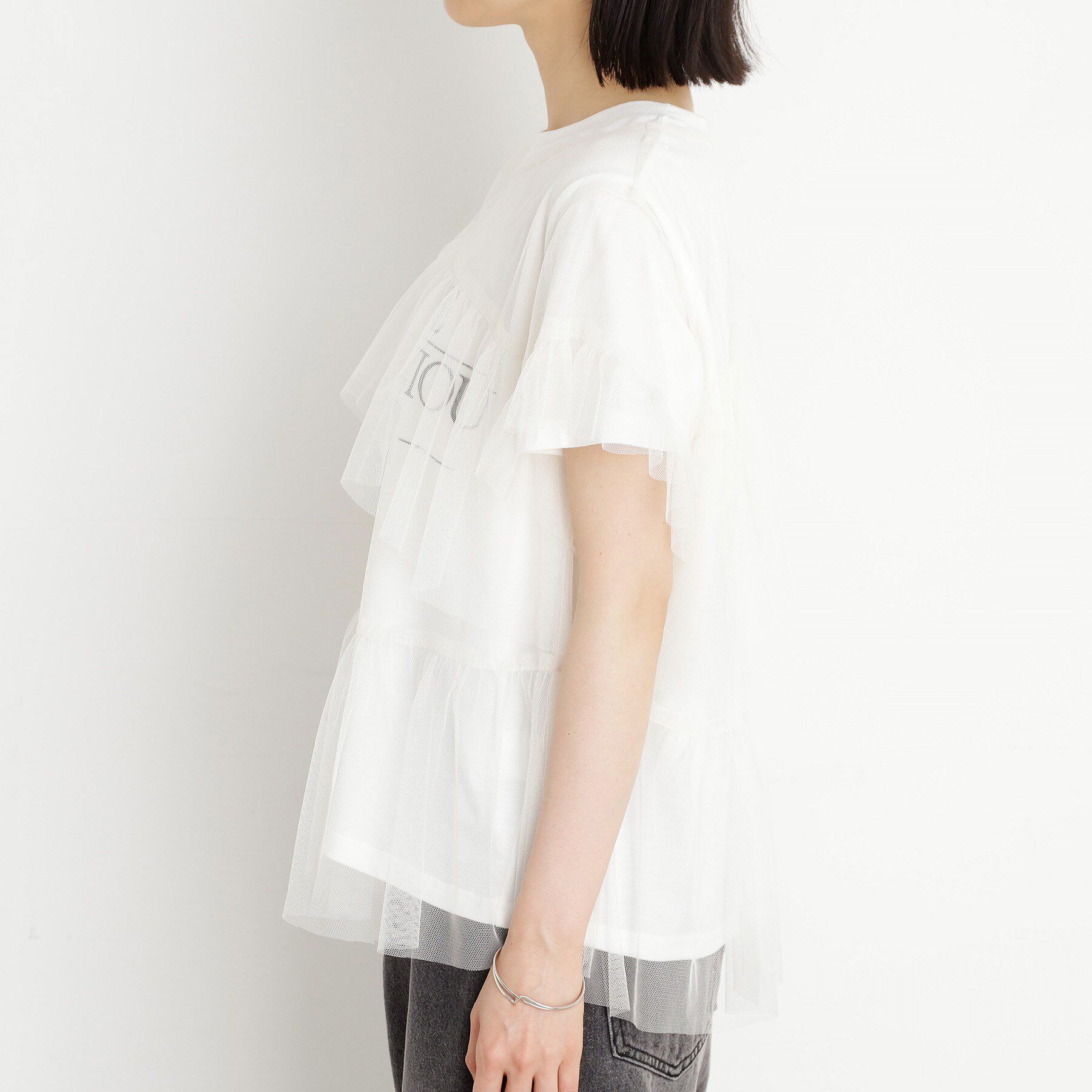 THE SHOP TK「【セットアイテム】チュール&times;ロゴTシャツ/洗える」|Tシャツ・カットソー|
