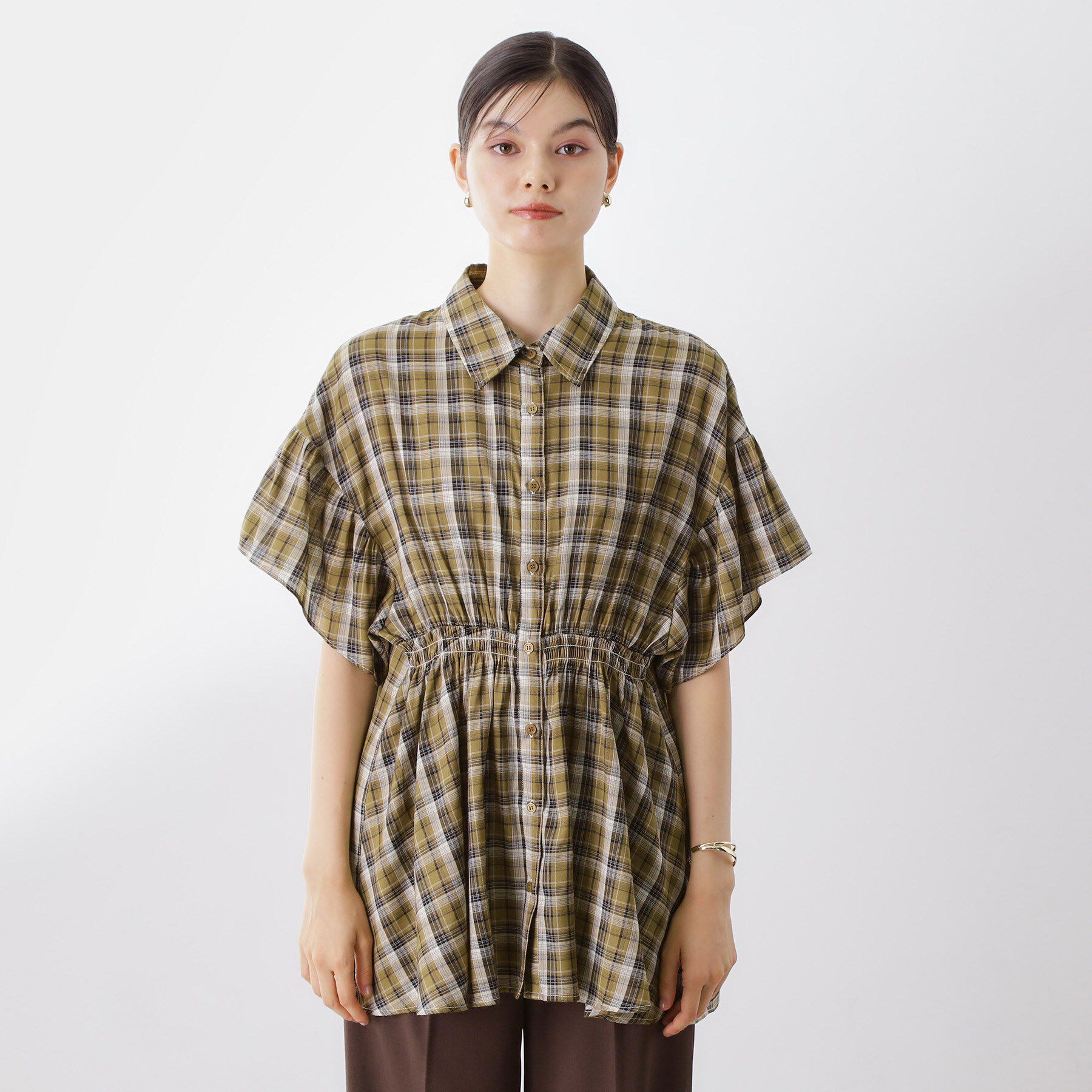 THE SHOP TK「チェック柄チュニックブラウス」|シャツ・ブラウス|