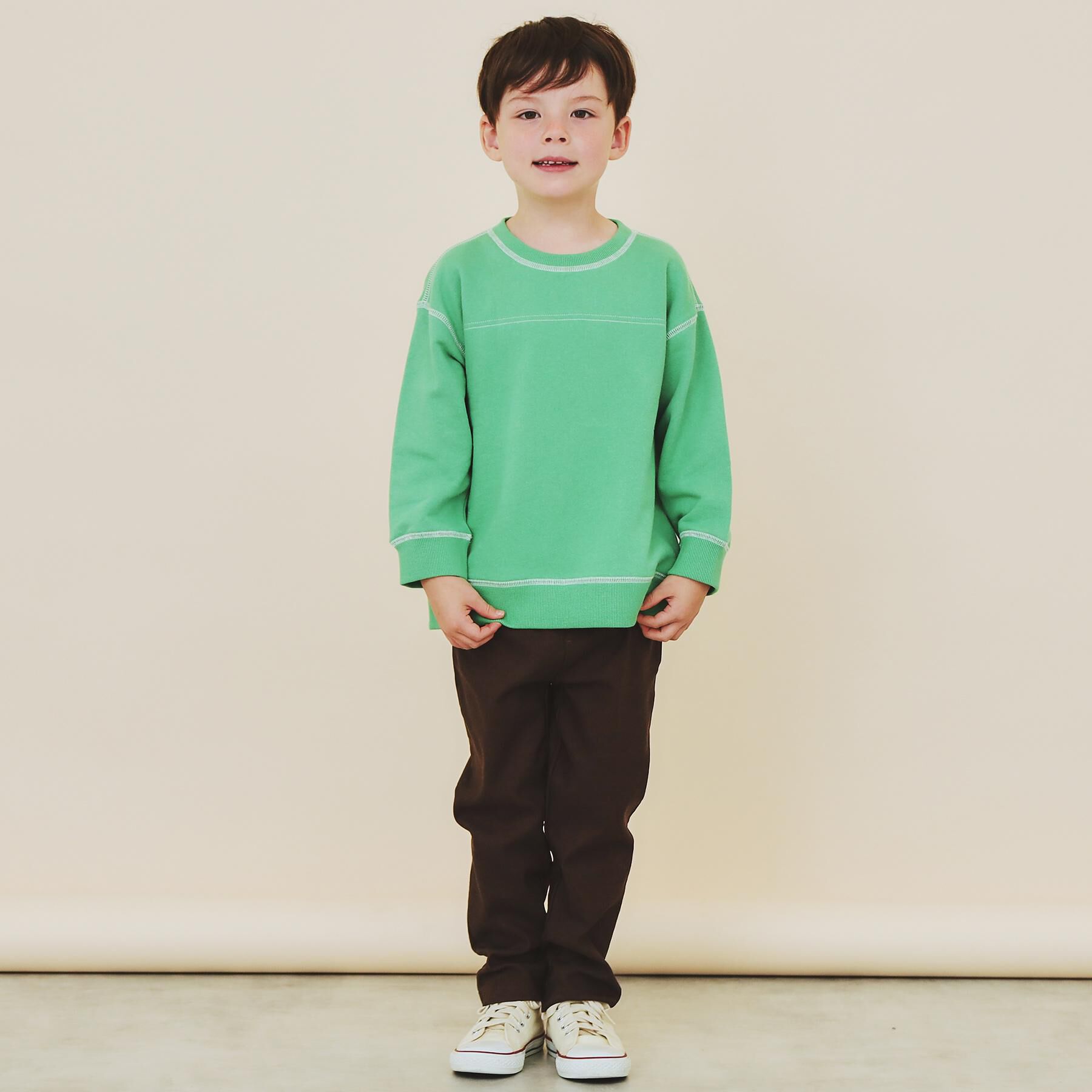 THE SHOP TK「【110-160】カラーロック裏毛プルオーバー」|Tシャツ・カットソー|