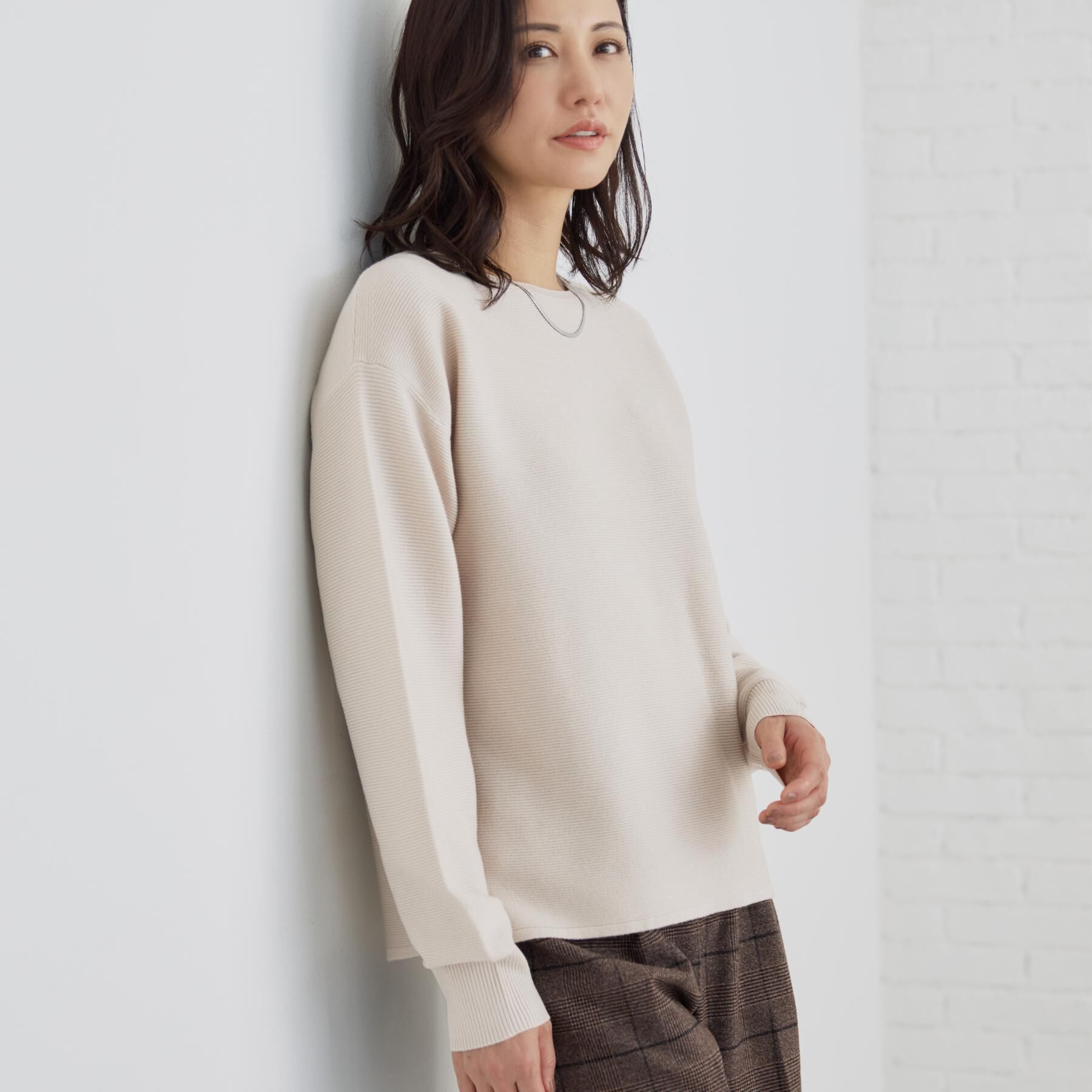 THE SHOP TK「【S-XLサイズ/選べる7色】どこから見ても美しい ガーターニット/毛玉になりにくい/洗濯機OK」|ニット・セーター|