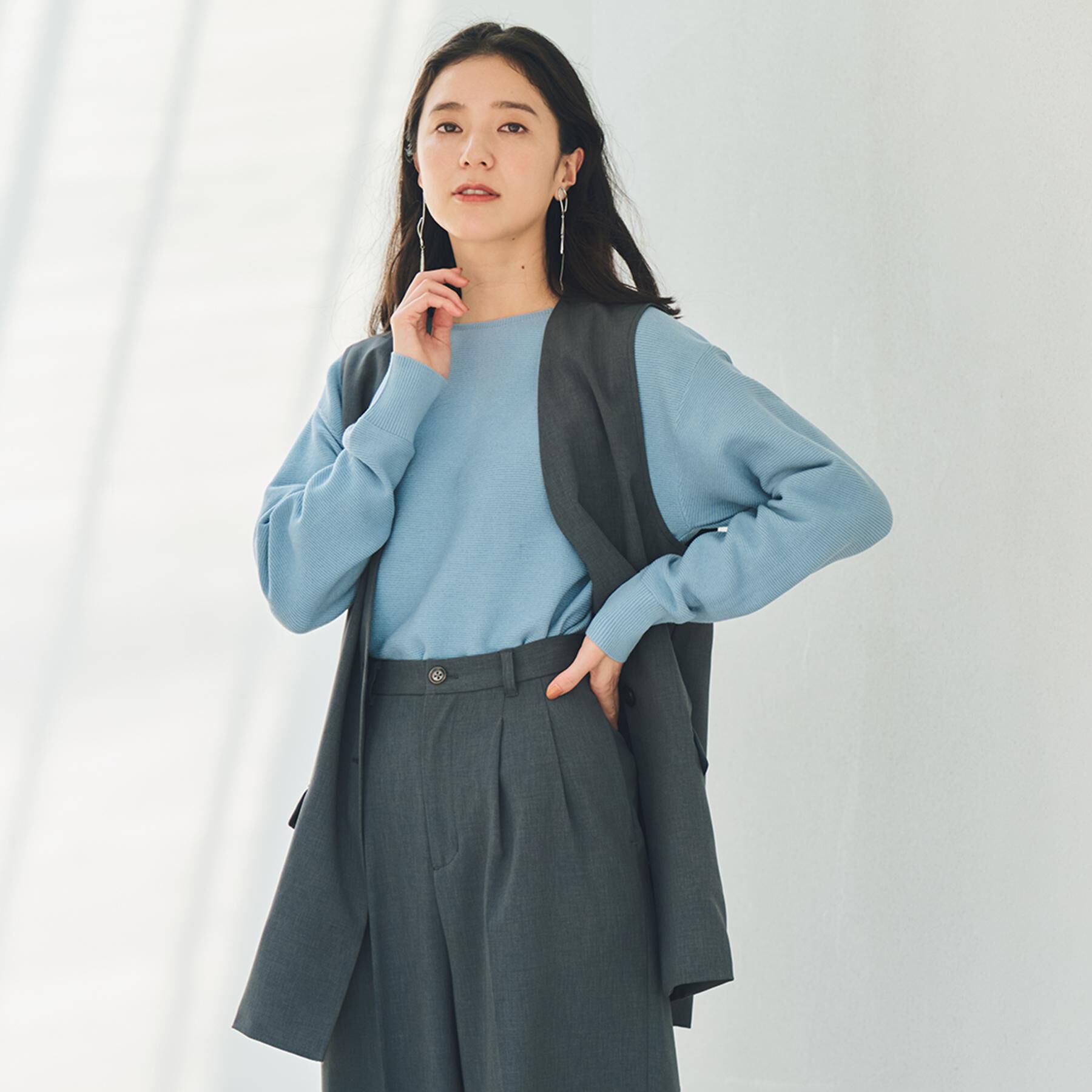 THE SHOP TK「【S-XLサイズ/選べる7色】どこから見ても美しい ガーターニット/毛玉になりにくい/洗濯機OK」|ニット・セーター|