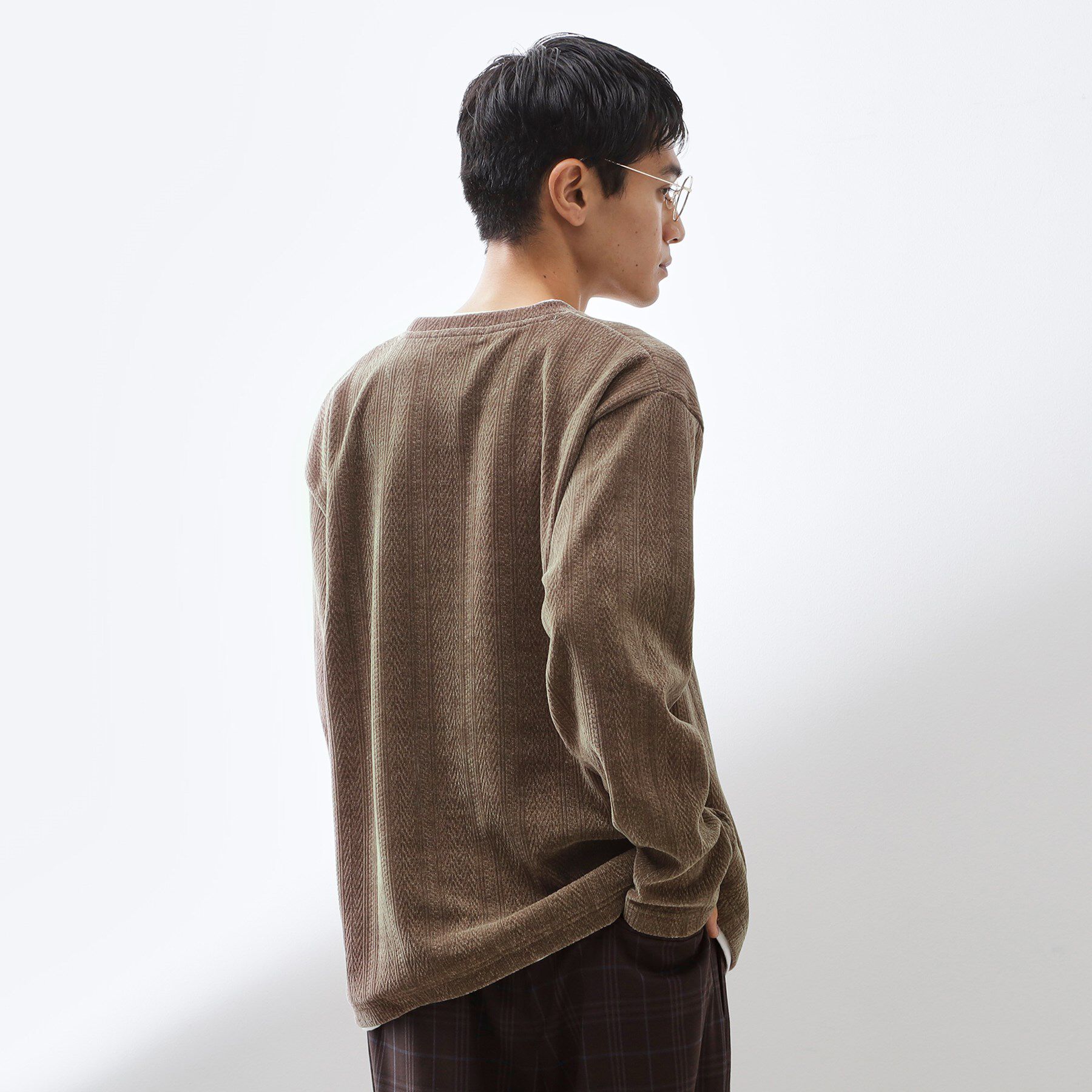 THE SHOP TK「【心地良い、滑らかさ】レイヤード風ケーブル ニットソー 【洗濯機OK】」|Tシャツ・カットソー|