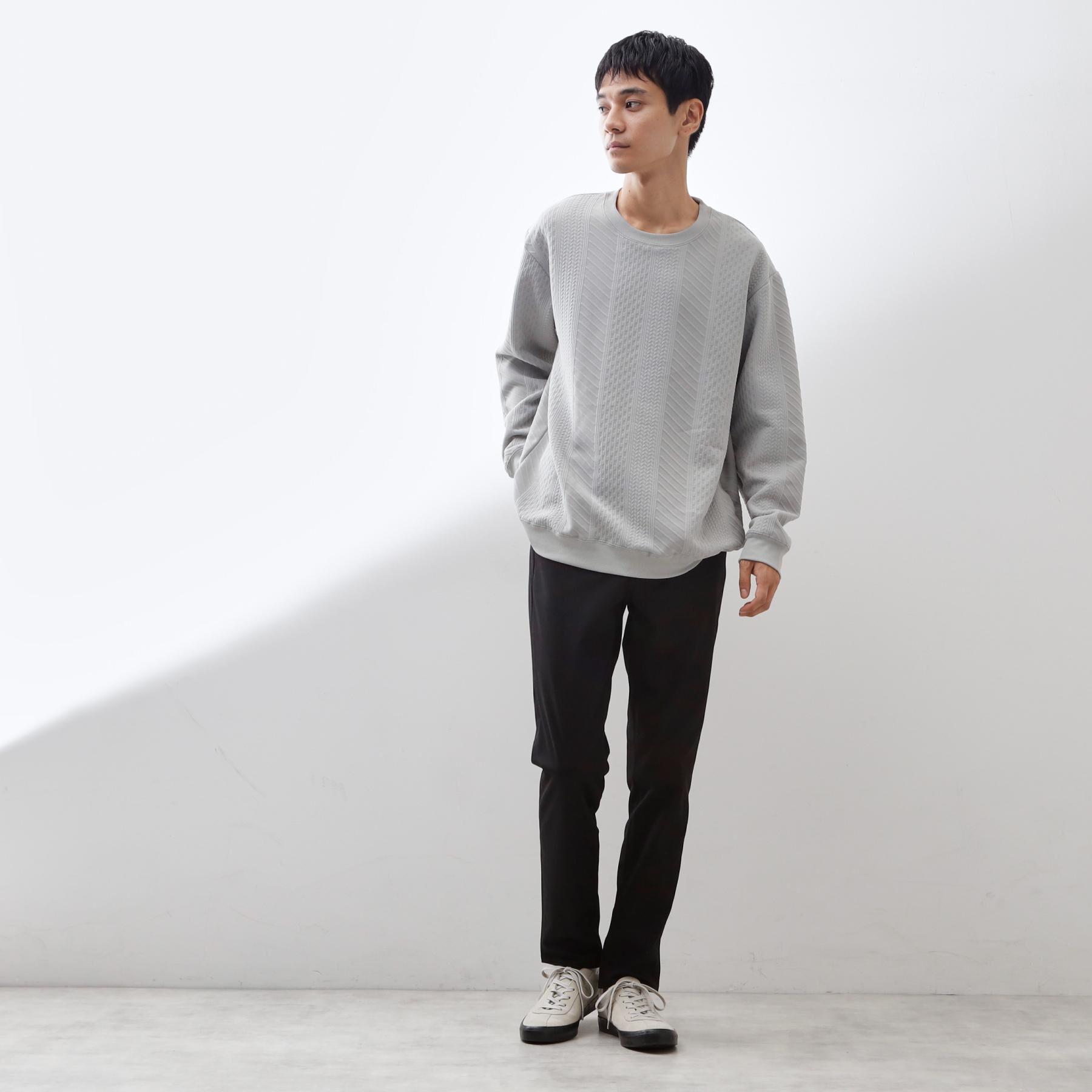 THE SHOP TK「【無地に飽きた方へ】ふくれジャカードスウェット　洗濯機OK/6色展開/ユニセックスでおすすめ！」|パーカー|
