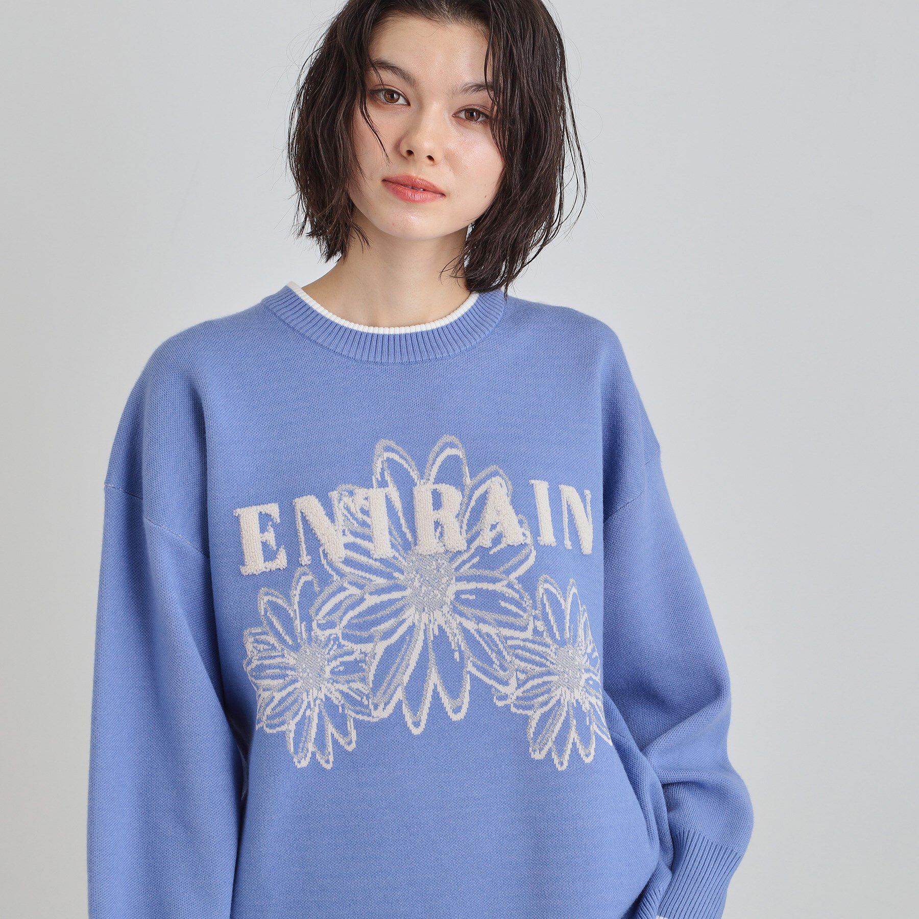 THE SHOP TK「花柄ラメジャカードニット」|ニット・セーター|