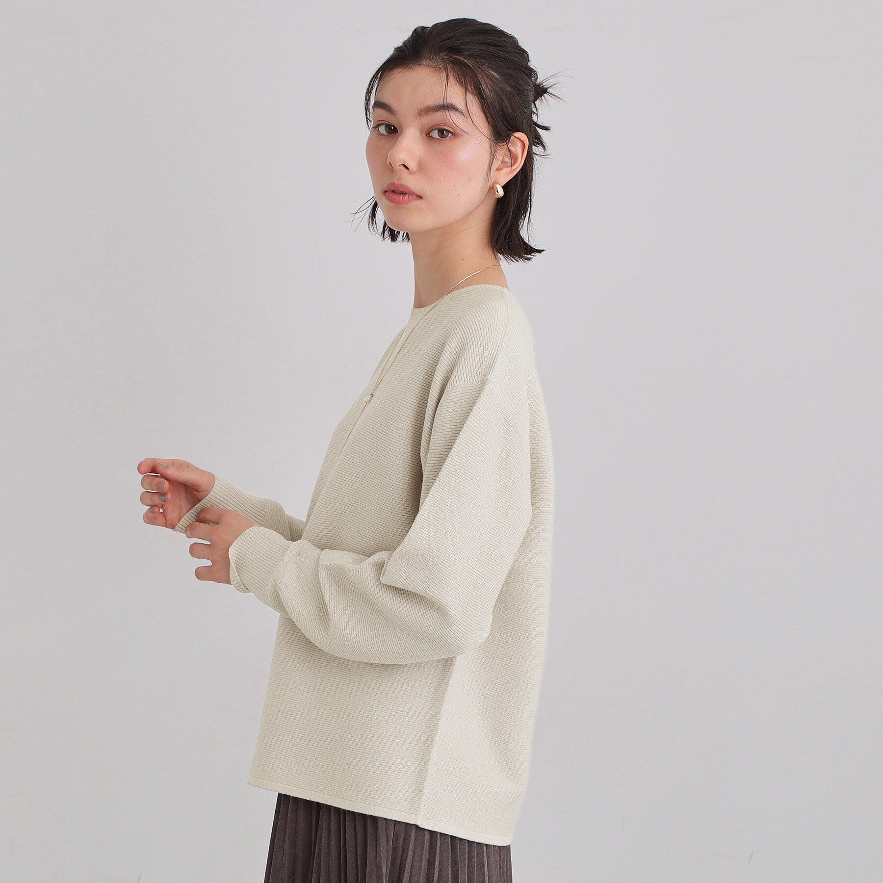 THE SHOP TK「【S-XLサイズ/選べる6色】どこから見ても美しい ガーターニット/洗濯機OK」|ニット・セーター|