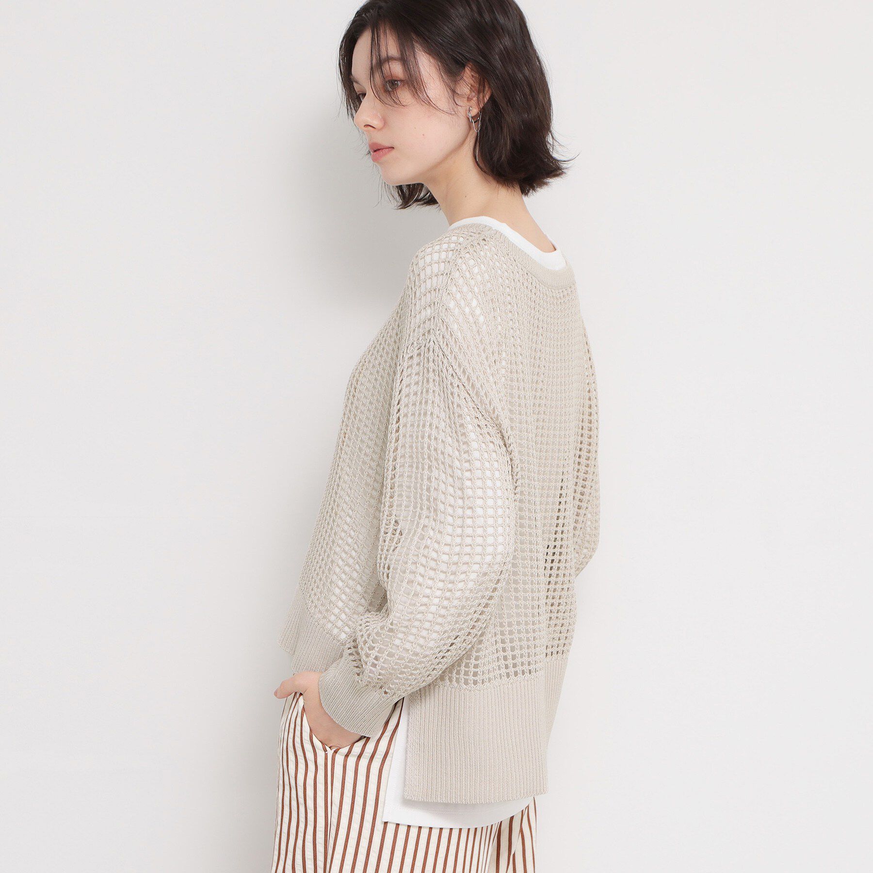 THE SHOP TK「メッシュニットプルオーバー」|ニット・セーター|