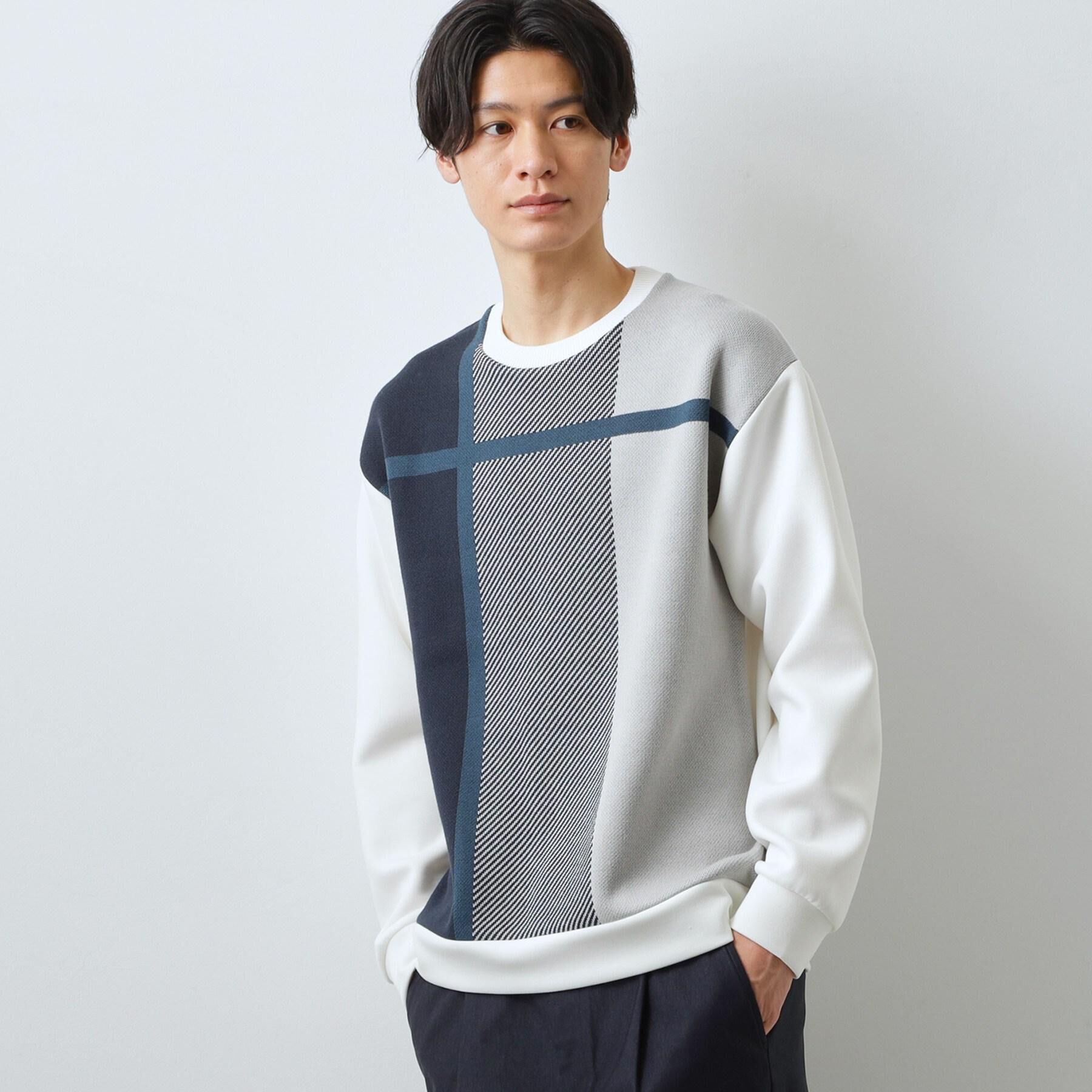 THE SHOP TK「チェック柄ダンボール スウェット 洗濯機OK」|Tシャツ・カットソー|