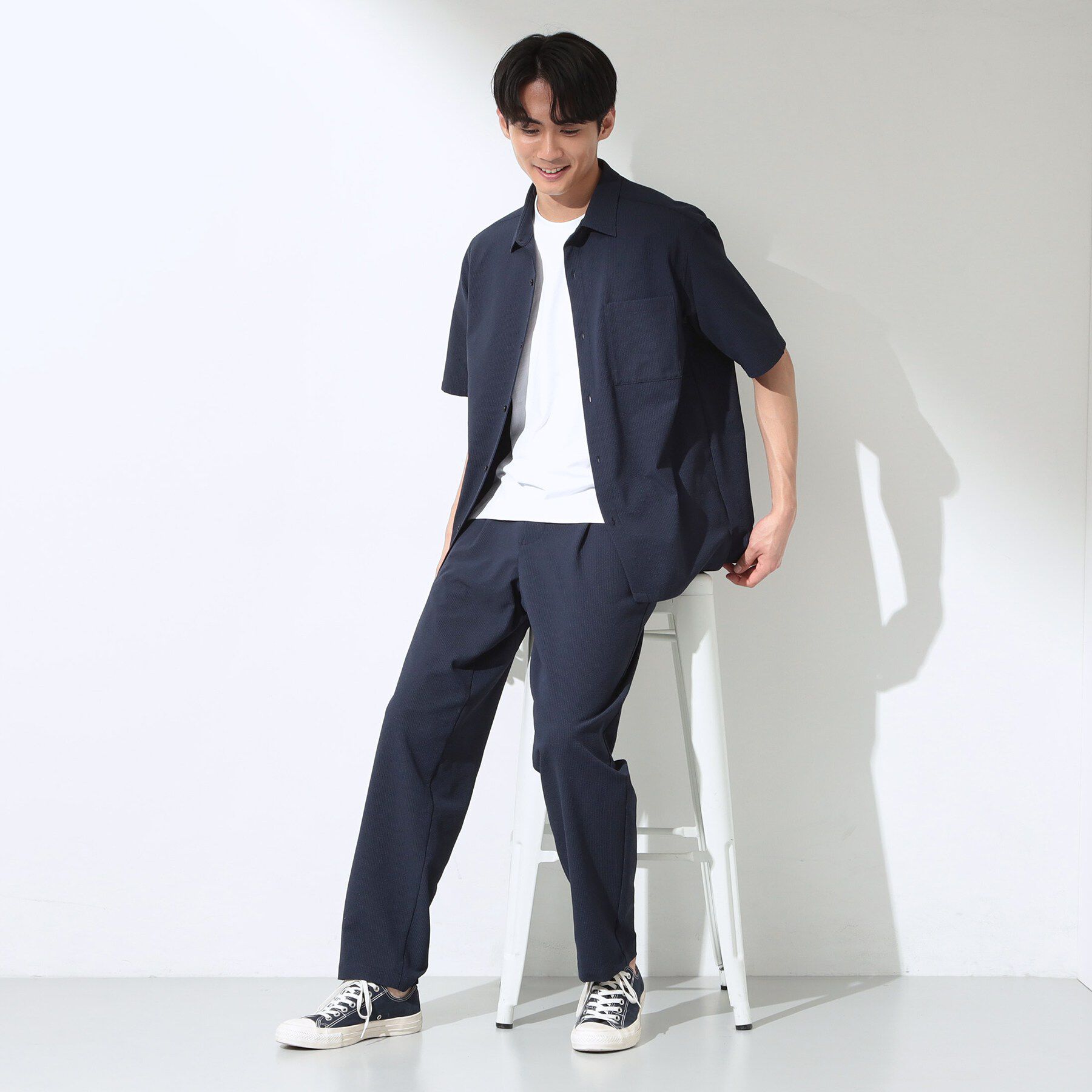 THE SHOP TK「マイクロ シアサッカー イージーパンツ 洗濯機OK／セットアップ可」|その他|
