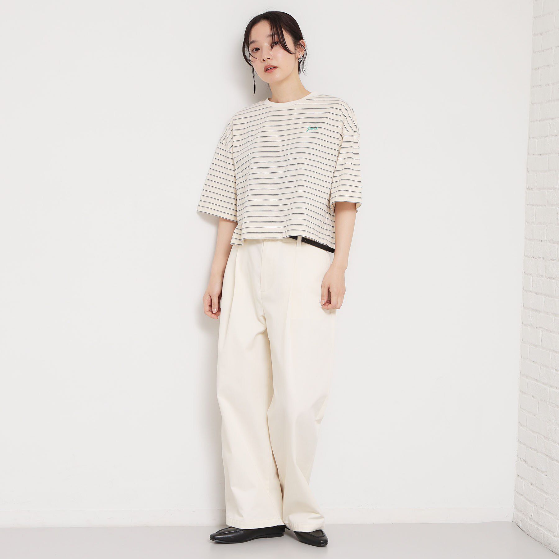 THE SHOP TK「ワンポイント刺繍マルチボーダーTee」|Tシャツ・カットソー|