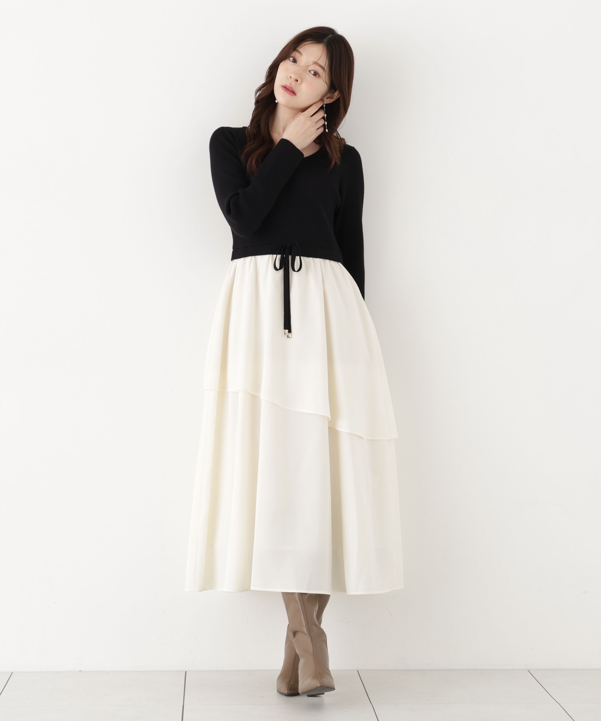 PROPORTION BODY DRESSING「ティアードスカートドッキングワンピース」|ワンピース|