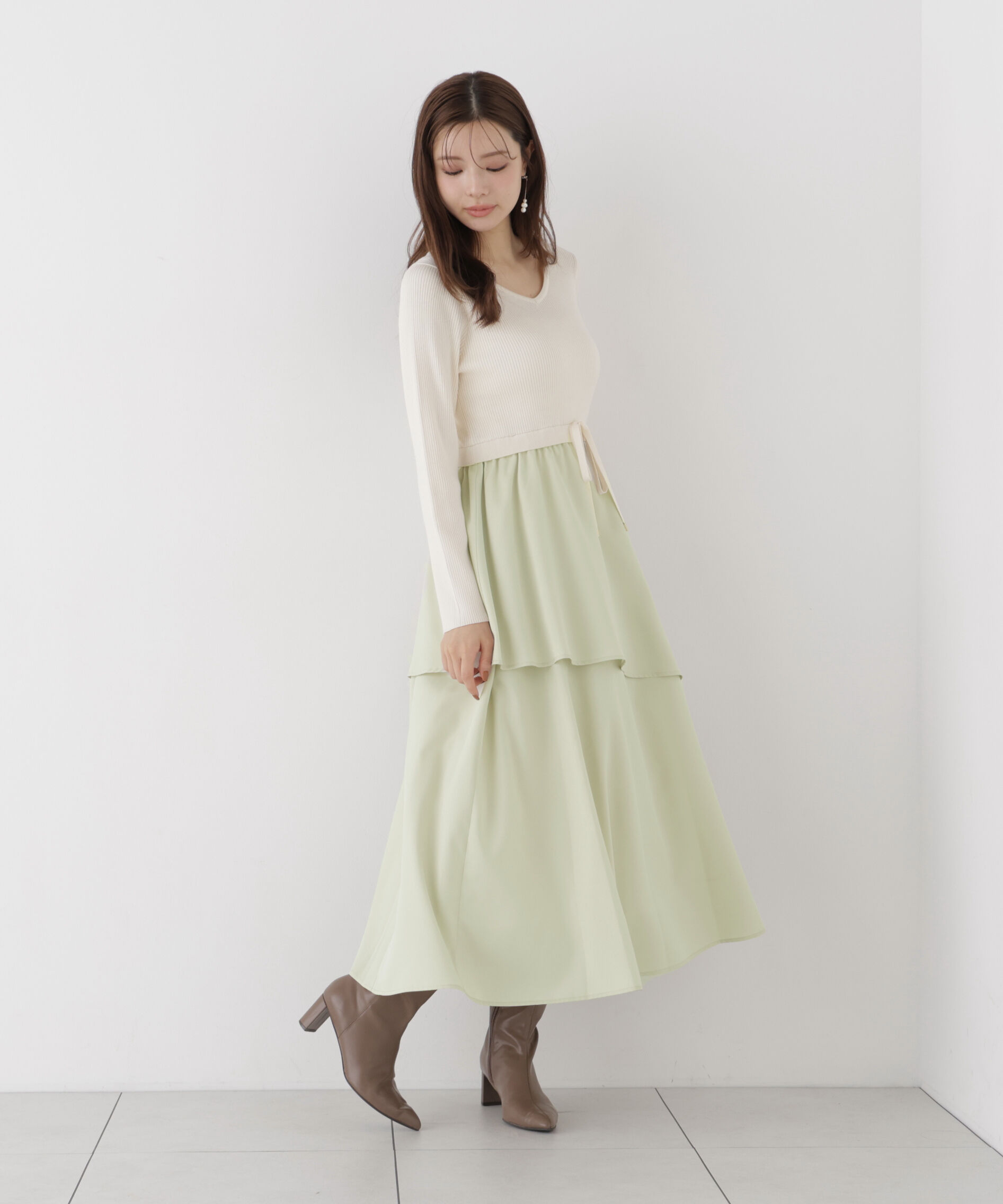 PROPORTION BODY DRESSING「ティアードスカートドッキングワンピース」|ワンピース|