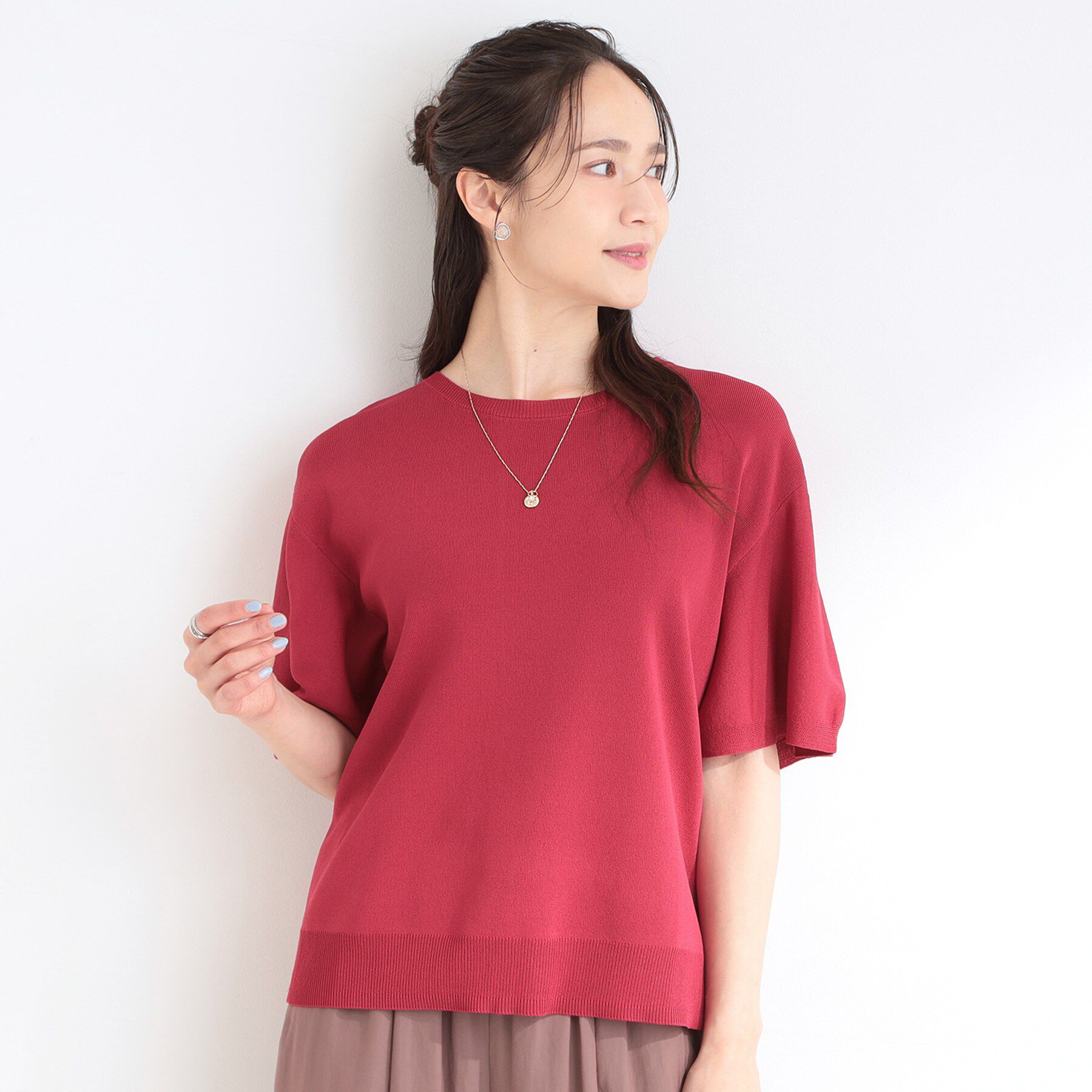 SHOO･LA･RUE「【S-LL】二の腕はカバーして魅せる フレアスリーブニット」|ニット・セーター|