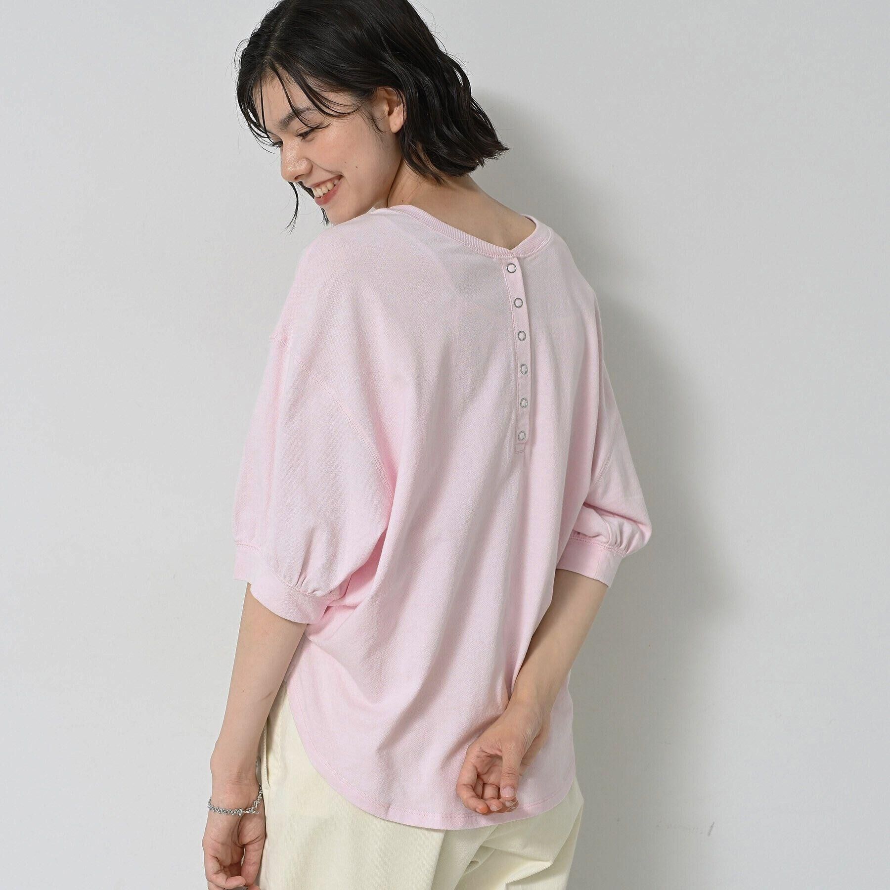 Dessin「【360度可愛い/前後2WAY/洗える】ライトコットンヘンリーカットソー」|Tシャツ・カットソー|ライトピンク(070