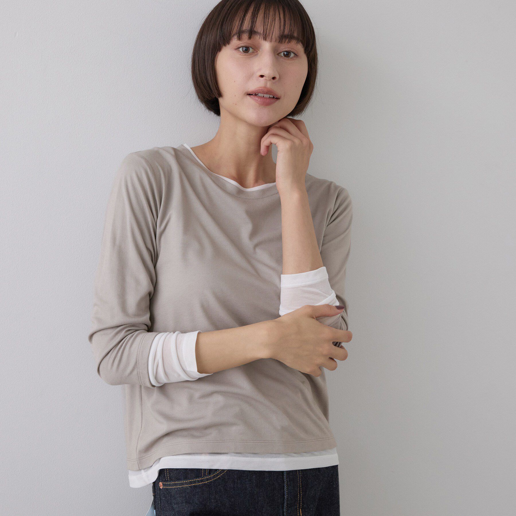Dessin「【調温機能】シアーリブプルオーバー」|Tシャツ・カットソー|