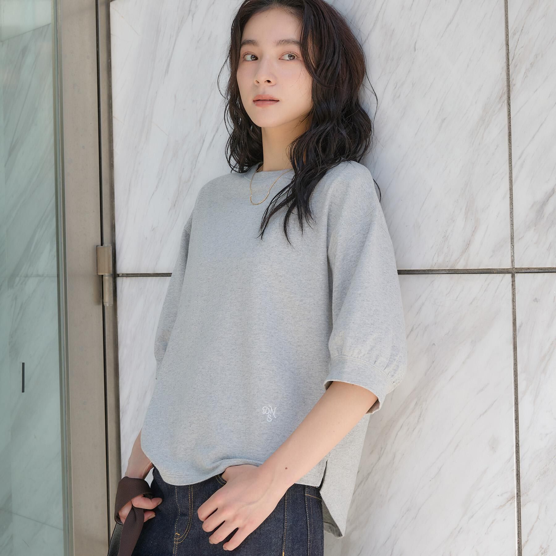 Dessin「【高レビュー/洗える/XS-L】バックヘンリーミニ裏毛 5分袖」|Tシャツ・カットソー|