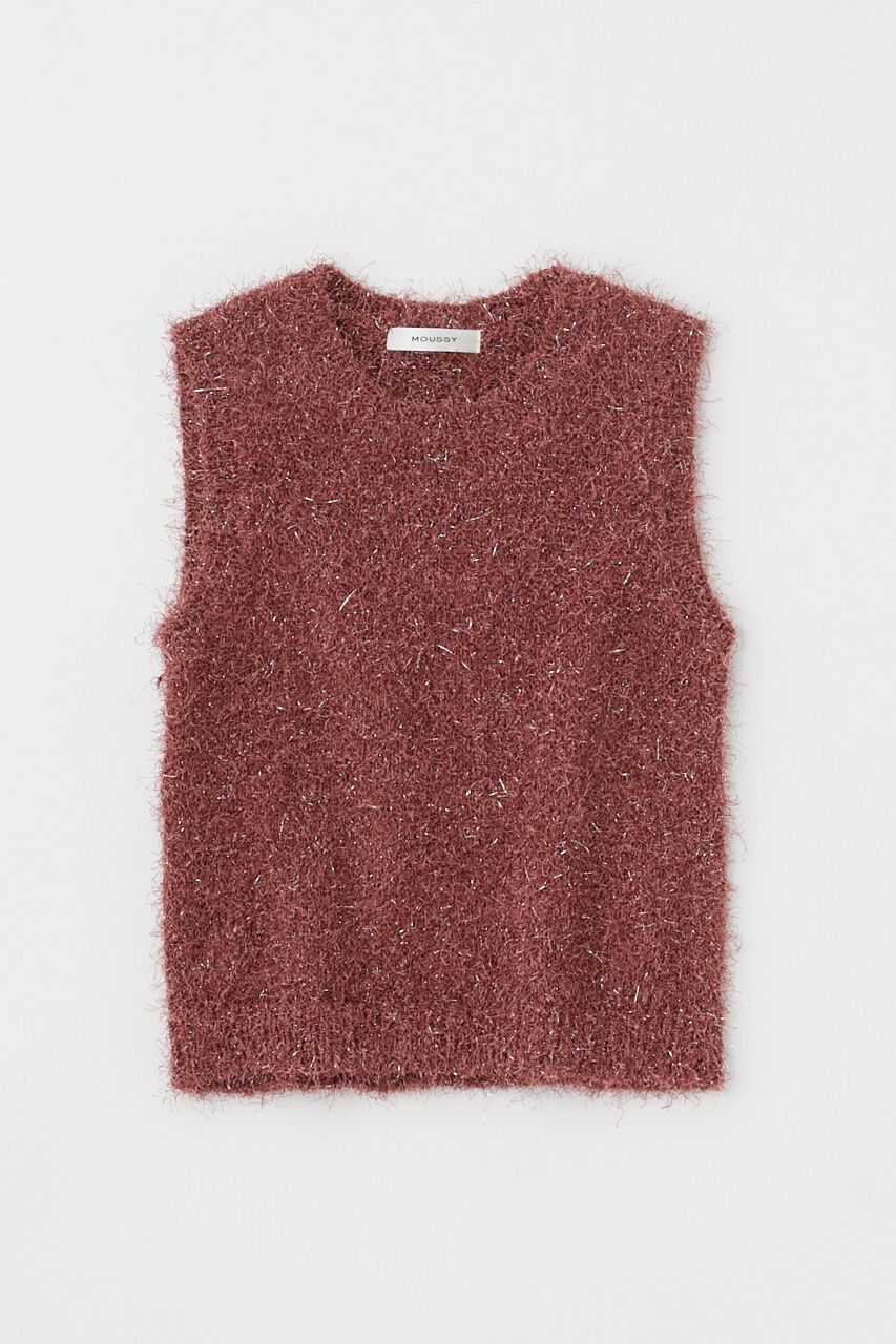 MOUSSY「SHAGGY GLITTER KNIT トップス」|ニット・セーター|BRN