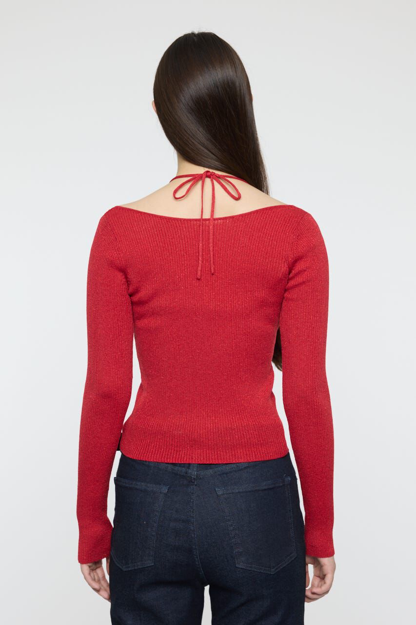 MOUSSY「GLITTER TIE KNIT トップス」|ニット・セーター|