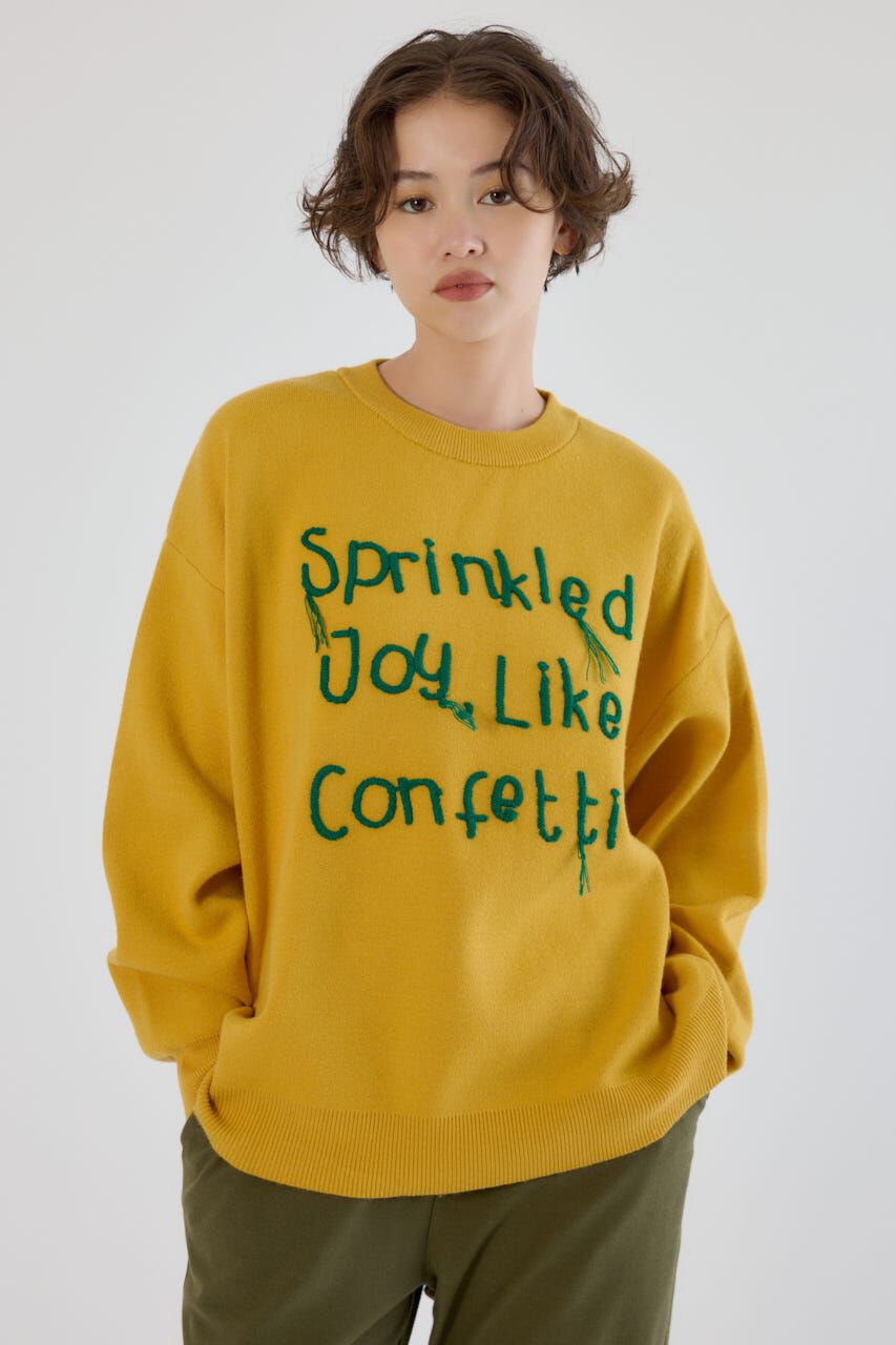 RODEO CROWNS「Frayed Lettering ニットトップス」|ニット・セーター|