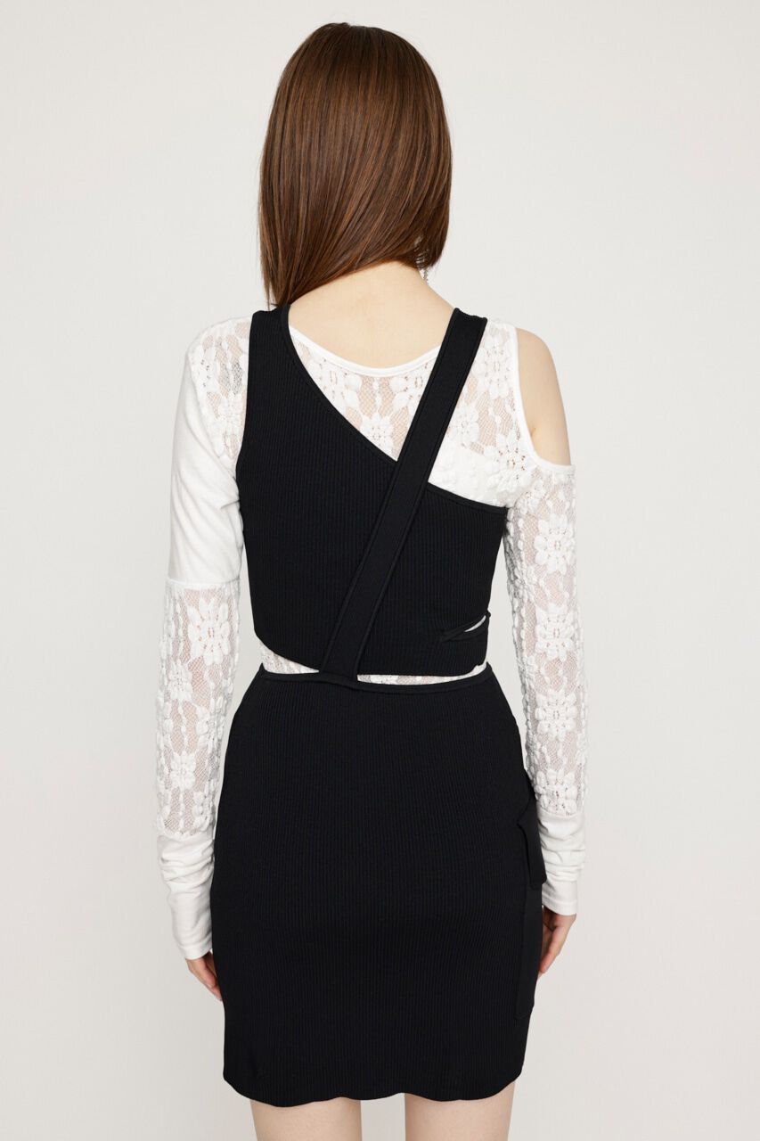 SLY「ASYMMETRY LAYER KNIT ショートワンピース」|ワンピース|