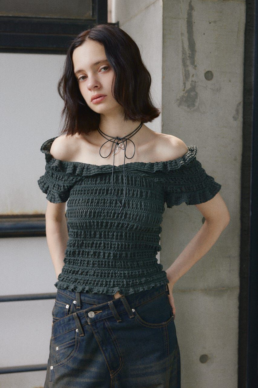 SLY「SHEER SHIRRING BUSTIER トップス」|その他|