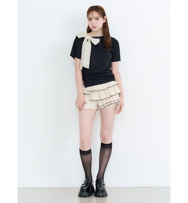 CALNAMUR「リボン付きTシャツ」|Tシャツ・カットソー|