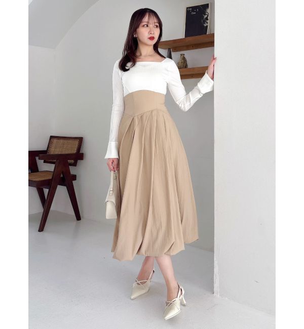 dazzlin「カットドッキングタックバルーンワンピース」|ワンピース|