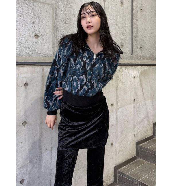 MURUA「スカートレイヤードシャーリングベロアパンツ」|その他|