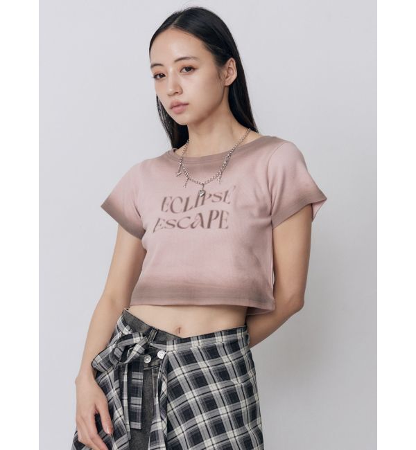 MURUA「シャドウクロップドTシャツ」|Tシャツ・カットソー|