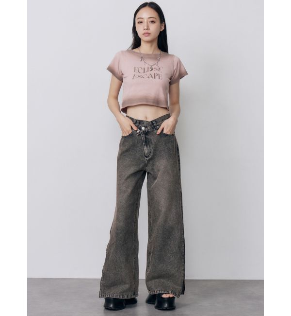 MURUA「シャドウクロップドTシャツ」|Tシャツ・カットソー|