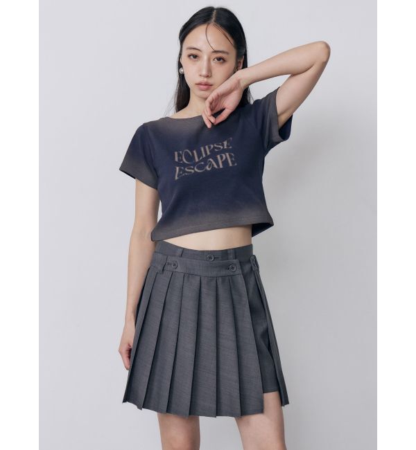 MURUA「シャドウクロップドTシャツ」|Tシャツ・カットソー|