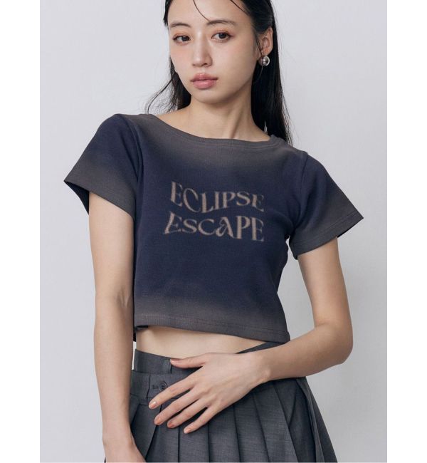 MURUA「シャドウクロップドTシャツ」|Tシャツ・カットソー|ネイビー