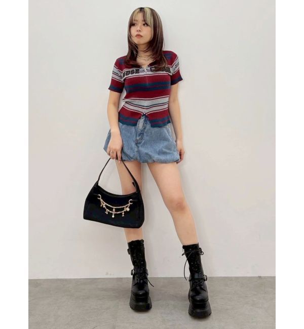 EVRIS「Embroidery ZIP ニットトップス」|ニット・セーター|