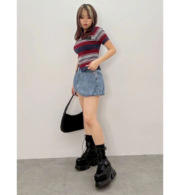 EVRIS「Embroidery ZIP ニットトップス」|ニット・セーター|