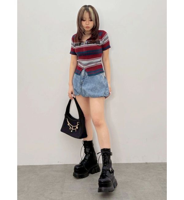 EVRIS「Embroidery ZIP ニットトップス」|ニット・セーター|