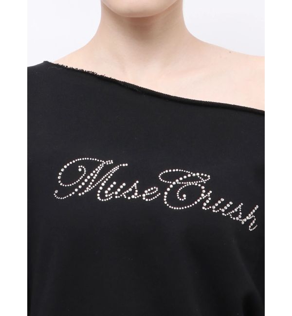 EVRIS「ラインストーンワンショルスウェットトップス」|Tシャツ・カットソー|