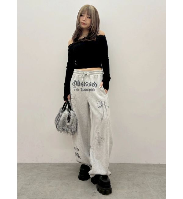 EVRIS「レースドッキングオフショルニットトップス」|ニット・セーター|