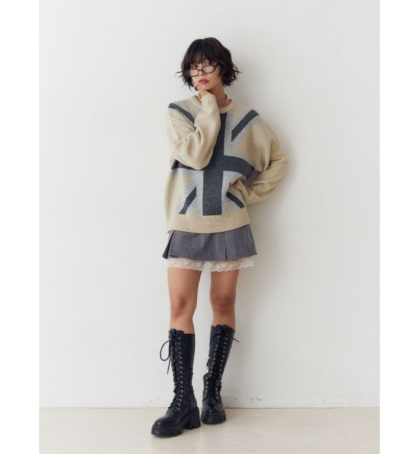jouetie「UnionJackジャガードルーズニット」|ニット・セーター|