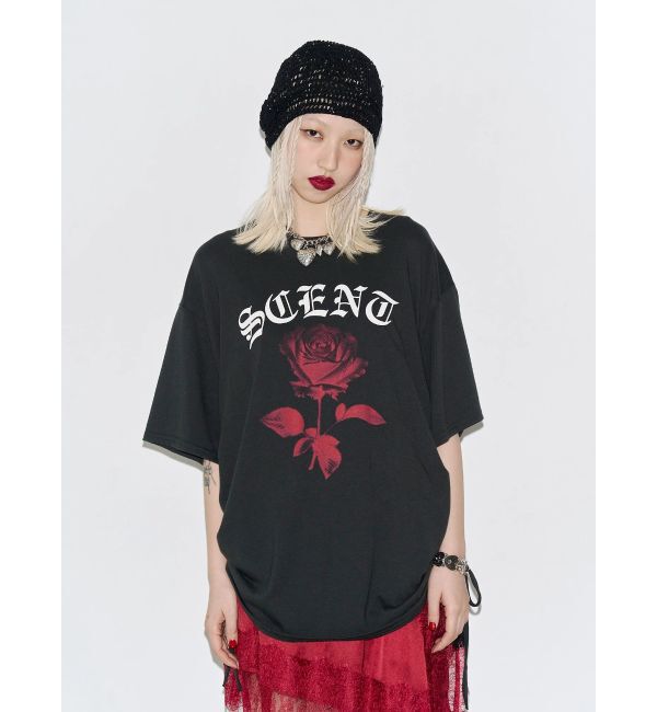 jouetie「ローズロゴルーズTシャツ」|Tシャツ・カットソー|ブラック