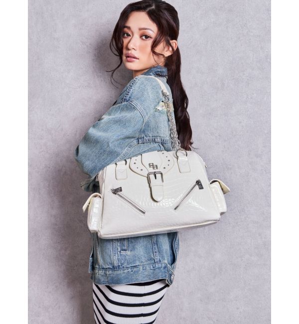 GYDA「GG bijouエナメルクロコ ボストンBAG」|ボストンバッグ|