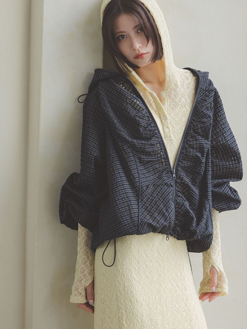 emmi atelier「ライトシアーフーディーブルゾン」|ブルゾン・スタジャン|
