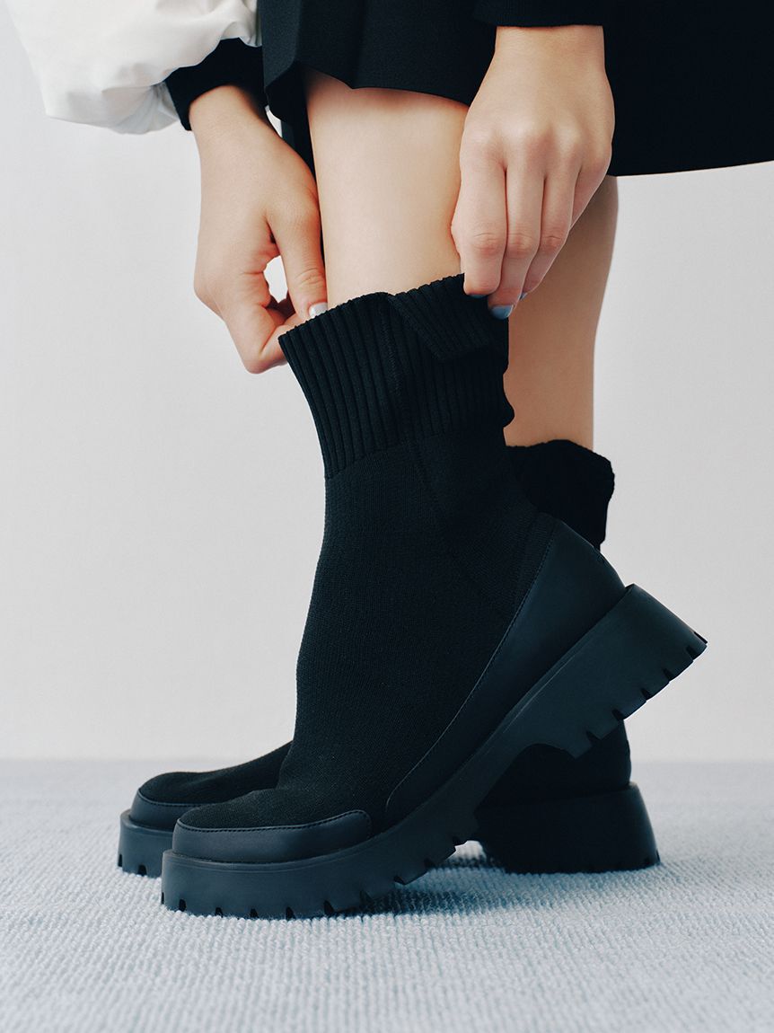 emmi atelier「ecoニットブーツ」|ショートブーツ|