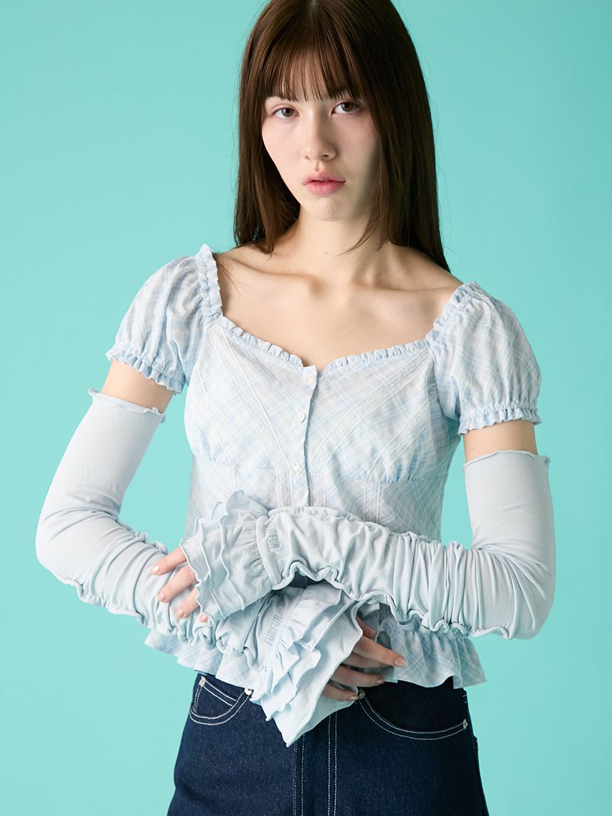 FURFUR「【UVカット】フリルアームカバー&ポーチセット」|手袋|