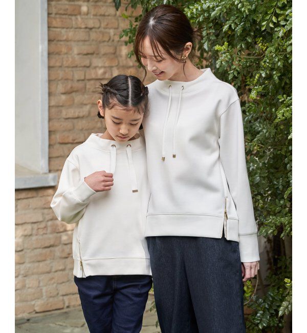 ikka kids「【親子コーデ】カノコダンボールサイドジップスピンドルプルオーバー（120~160cm）」|Tシャツ・カットソー|