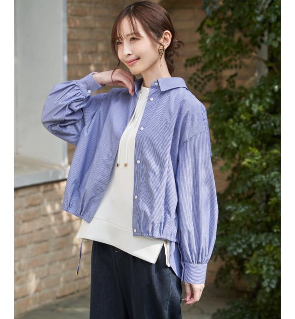 ikka「【雑誌InRed4月号掲載】ドロストロングテールシャツ【親子コーデ】」|シャツ・ブラウス|ブルー